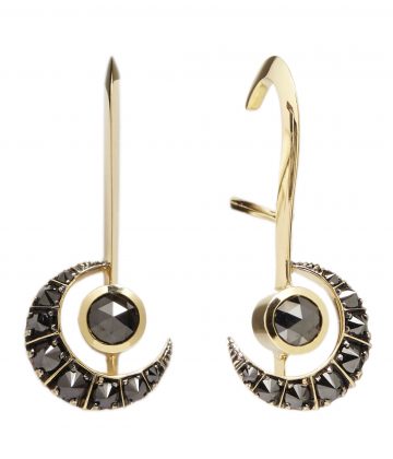Kate Moss X Ara Vartanian 18kt yellow gold and black diamond earrings