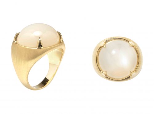 Kate Moss X Ara Vartanian 18kt yellow gold and moonstone ring