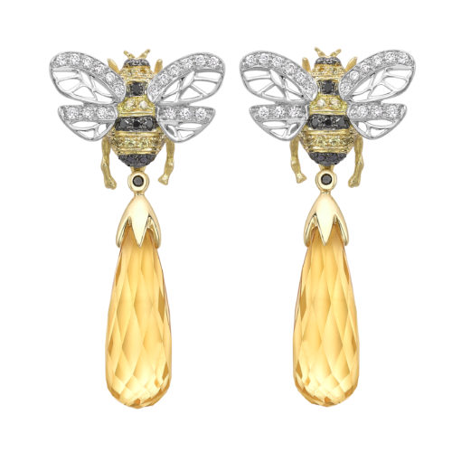 10 Theo Fennell Bee Drop earrings with citrine and diamonds