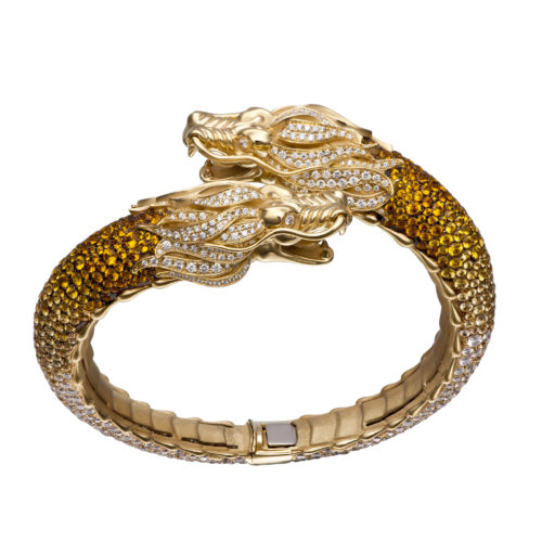 2. Carrera y Carrera Círculos de Fuego bracelet in yellow gold, yellow sapphires and diamonds
