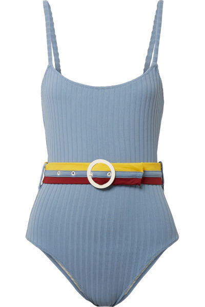 Belted stretch knit swimsuit - Solid and Striped