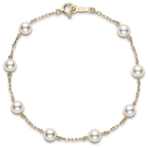 Mikimoto, yellow gold bracelet with cultured pearls